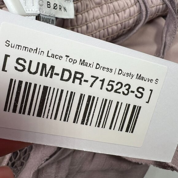 NWT Baltic Born Summerlin Lace Top Maxi Dress Dusty Mauve Lilac Small - Picture 13 of 14